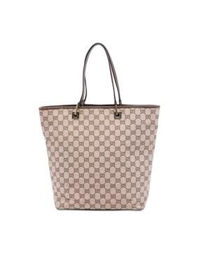 Gucci Gg Canvas Tote Pre-Loved Beige #361317G48B